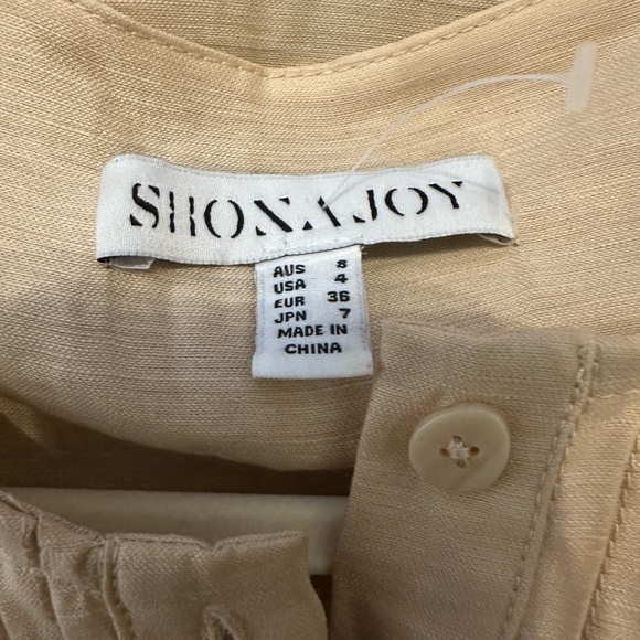 Shona Joy TUXEDO SHIRT DRESS Linen Size 4 - Picture 5 of 6